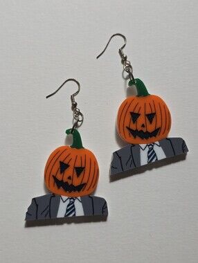 The Office Dwight Pumpkin Head Dangle Earrings